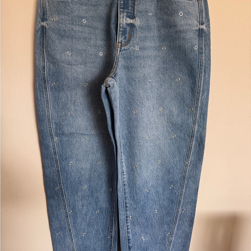 Daze Denim Barrel Jeans Unique grommet detail